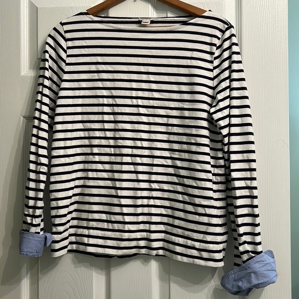 J.Crew Striped Boat Neck Shirt